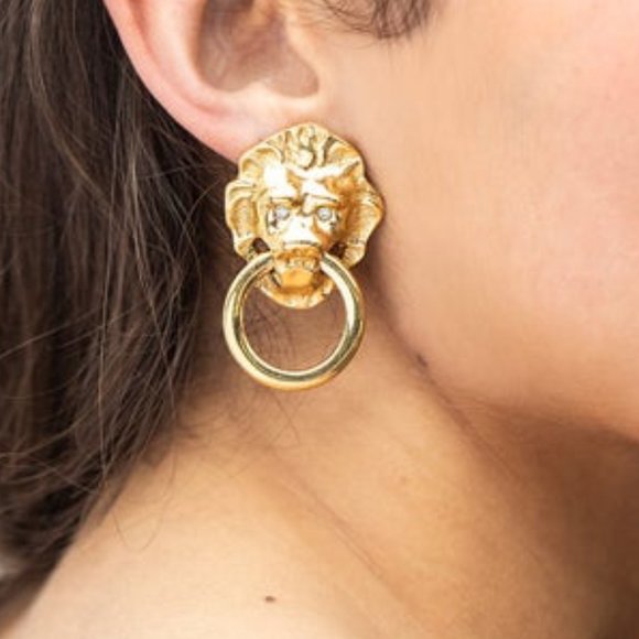 Kenneth Jay Lane Avon Lion Earrings